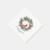 Serviette En Papier 70th Birthday Red Cardinal Wreath Custom Cocktail (Coin)