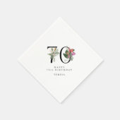 Serviette En Papier 70th Birthday Simple Elegant Tropical Invitation (Coin)