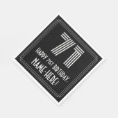 Serviette En Papier 71e anniversaire : Art Déco Inspiré Look "71" + No (Coin)