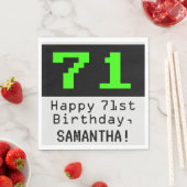 Serviette En Papier 71e anniversaire - Nerdy / Geeky Style "71" & Nom (En situation)