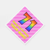 Serviette En Papier 71e anniversaire : Pink Stripes & Hearts, Arc en c (Coin)