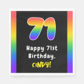 Serviette En Papier 71e anniversaire : Rainbow Spectrum # 71, Nom pers (Devant)
