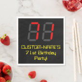 Serviette En Papier 71e anniversaire : Rouge Digital Clock Style "71"  (En situation)