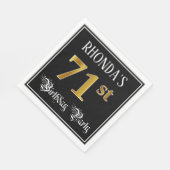 Serviette En Papier 71e fête d'anniversaire — Script fantaisie, Faux G (Coin)