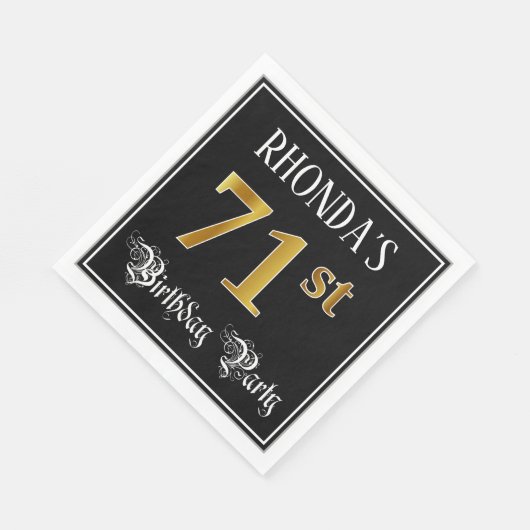 Serviette En Papier 71e fête d'anniversaire — Script fantaisie, Faux G (Coin)