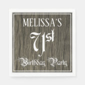 Serviette En Papier 71e fête d'anniversaire — Script fantaisie, Faux W (Devant)