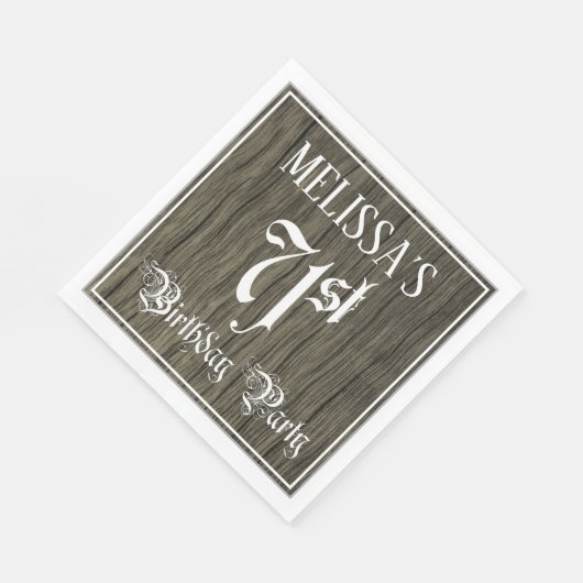 Serviette En Papier 71e fête d'anniversaire — Script fantaisie, Faux W (Coin)