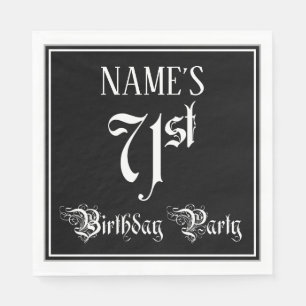 Serviette En Papier 71e fête d'anniversaire — Script fantaisie + Nom p