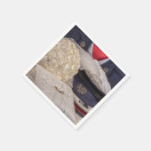 Serviette En Papier 7263-Mariage militaire avec bouquet et anneaux (Coin)