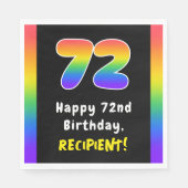 Serviette En Papier 72e anniversaire : Rainbow Spectrum # 72, Nom pers (Devant)