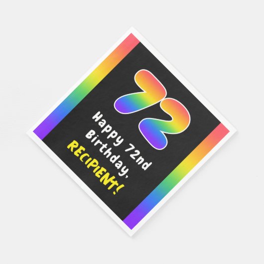 Serviette En Papier 72e anniversaire : Rainbow Spectrum # 72, Nom pers (Coin)