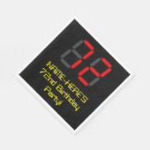 Serviette En Papier 72e anniversaire : Rouge Digital Clock Style "72"  (Coin)