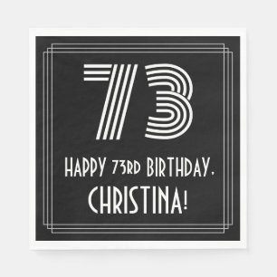 Serviette En Papier 73e anniversaire : Art Déco Inspiré Look "73" + No