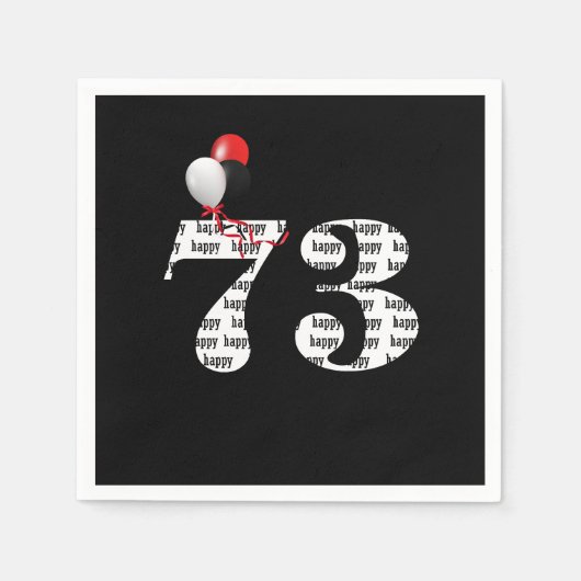Serviette En Papier 73e anniversaire ballons de fête (Devant)