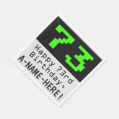 Serviette En Papier 73e anniversaire - Nerdy / Geeky Style "73" & Nom (Coin)