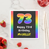 Serviette En Papier 73e anniversaire : Rainbow Spectrum # 73, Nom pers (En situation)