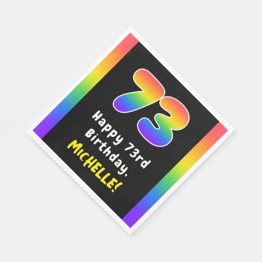 Serviette En Papier 73e anniversaire : Rainbow Spectrum # 73, Nom pers (Coin)