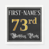 Serviette En Papier 73e fête d'anniversaire — Script fantaisie, Faux G (Devant)