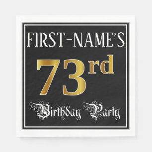 Serviette En Papier 73e fête d'anniversaire — Script fantaisie, Faux G