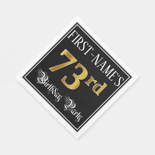 Serviette En Papier 73e fête d'anniversaire — Script fantaisie, Faux G (Coin)