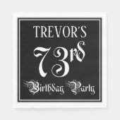 Serviette En Papier 73e fête d'anniversaire — Script fantaisie + Nom p (Devant)