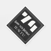 Serviette En Papier 74e anniversaire : Art Déco Inspiré Look "74" + No (Coin)