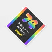 Serviette En Papier 74e anniversaire : Rainbow Spectrum # 74, Nom pers (Coin)