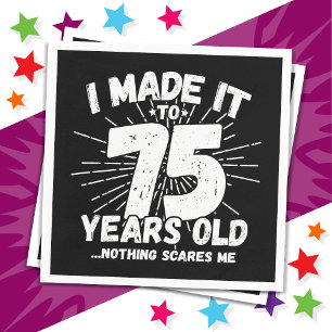 Serviette En Papier 75 ans vieux mème sarcastique drôle 75ème annivers