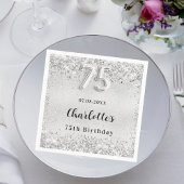 Serviette En Papier 75e anniversaire argent élégant confetti