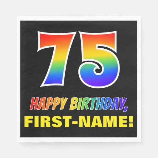 Serviette En Papier 75e anniversaire : audacieux, amusant, simple, arc (Devant)