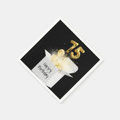 Serviette En Papier 75e anniversaire Ballons d'or en boîte blanche (Coin)