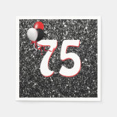Serviette En Papier 75e anniversaire Ballons sur Parties scintillant n (Devant)
