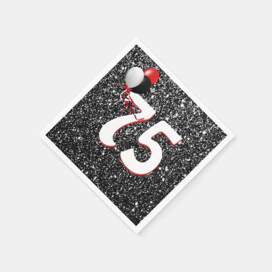Serviette En Papier 75e anniversaire Ballons sur Parties scintillant n (Coin)