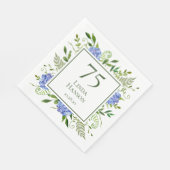 Serviette En Papier 75e anniversaire Blue Hydrangeas (Coin)