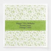 Serviette En Papier 75e anniversaire Cool Numéro Motif Bleu/Blanc (Devant)