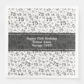Serviette En Papier 75e anniversaire Cool Numéro Motif noir/blanc (Devant)