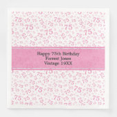Serviette En Papier 75e anniversaire Cool Numéro Motif rose/blanc (Devant)
