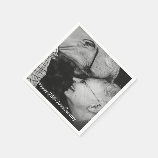Serviette En Papier 75e anniversaire du Mariage serviettes photo perso (Coin)
