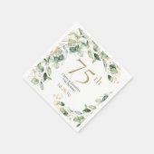 Serviette En Papier 75e anniversaire Eucalyptus (Coin)