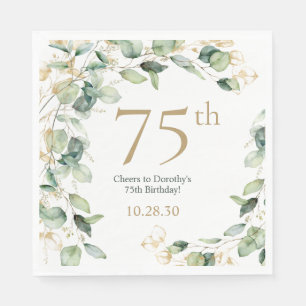 Serviette En Papier 75e anniversaire Eucalyptus