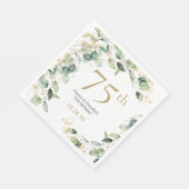 Serviette En Papier 75e anniversaire Eucalyptus (Coin)