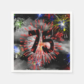 Serviette En Papier 75e anniversaire Feu d'artifice dans les nuages se (Devant)