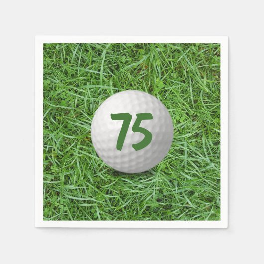 Serviette En Papier 75e anniversaire Golf Ball on Grass Napkins (Devant)