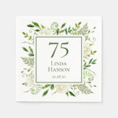 Serviette En Papier 75e anniversaire Hydrangeas blanches (Devant)