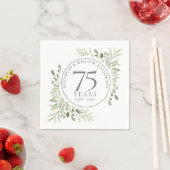 Serviette En Papier 75e anniversaire Mariage Verdure Aquarelle (En situation)