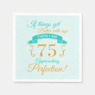 Serviette En Papier 75e anniversaire mieux avec l'âge
