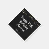 Serviette En Papier 75e anniversaire Moderne String Lumières Noir (Coin)