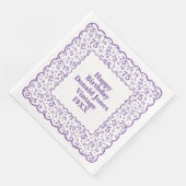 Serviette En Papier 75e anniversaire Motif pétoncles violet/blanc (Coin)