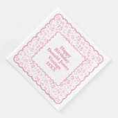 Serviette En Papier 75e anniversaire Nombre Motif pétoncles rose/blanc (Coin)