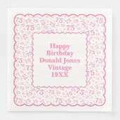 Serviette En Papier 75e anniversaire Nombre Motif pétoncles rose/blanc (Devant)